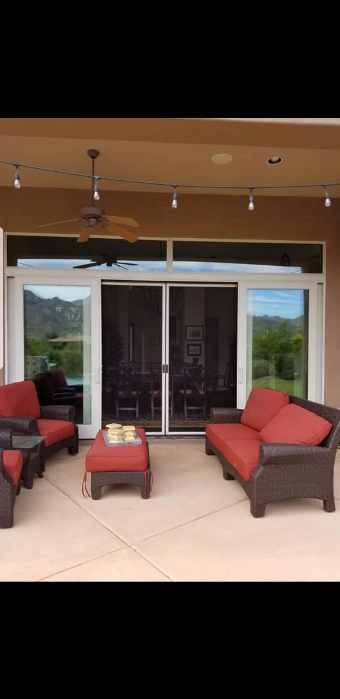 Arizona Window and Door in Scottsdale and Tucson showing sliding patio doors and seating